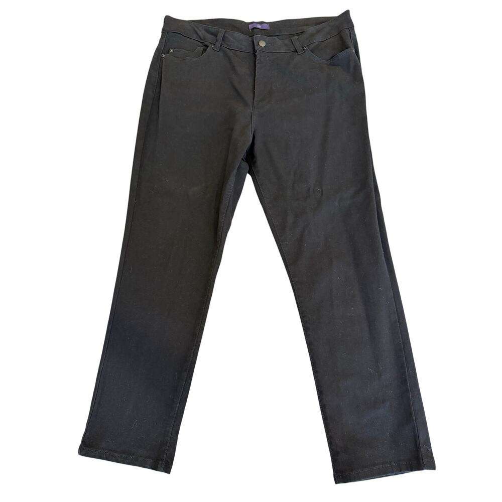 NJDJ Not Your Daughters Jeans Black Cropped Skinny Jean Denim 16W